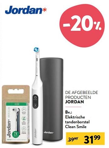 Promoties Jordan elektrische tandenborstel clean smile - Jordan - Geldig van 29/06/2022 tot 12/07/2022 bij DI