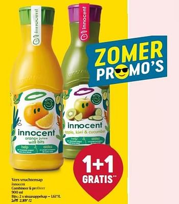 Promoties Sinaasappelsap - Innocent - Geldig van 30/06/2022 tot 06/07/2022 bij Delhaize