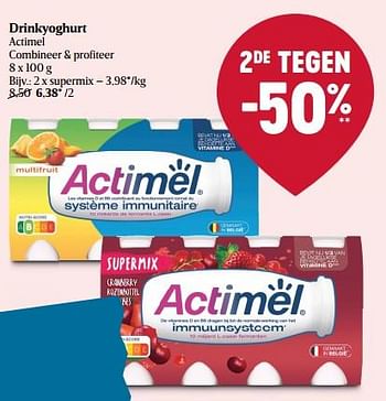 Promoties Drinkyoghurt actimel supermix - Danone - Geldig van 30/06/2022 tot 06/07/2022 bij Delhaize