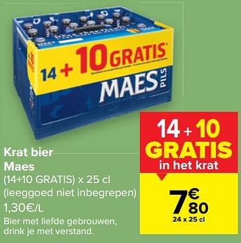 Promoties Krat bier maes - Maes - Geldig van 29/06/2022 tot 11/07/2022 bij Carrefour
