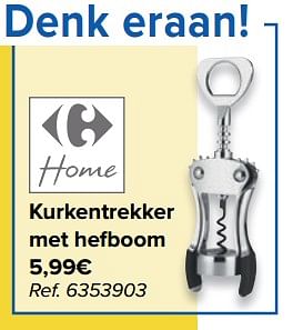 Promoties Kurkentrekker met hefboom - Huismerk - Carrefour  - Geldig van 29/06/2022 tot 11/07/2022 bij Carrefour