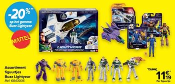 Promoties Assortiment figuurtjes buzz lightyear - Mattel - Geldig van 01/07/2022 tot 31/07/2022 bij Carrefour