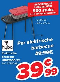 Hyba elektrische barbecue hbg2000-22-Hyba