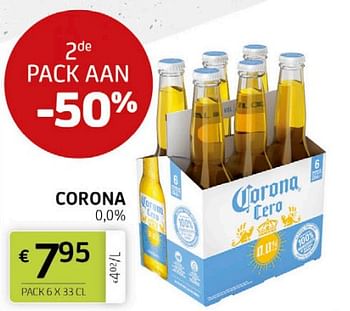 Promoties Corona 0,0% - Corona - Geldig van 01/07/2022 tot 14/07/2022 bij BelBev
