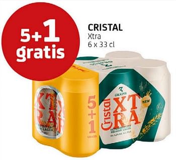 Promotions Cristal xtra 5 + 1 gratis - Cristal - Valide de 01/07/2022 à 14/07/2022 chez BelBev
