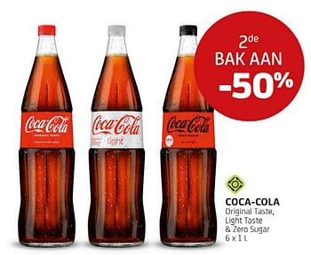 Promoties Coca-cola 2de bak aan -50% - Coca Cola - Geldig van 01/07/2022 tot 14/07/2022 bij BelBev