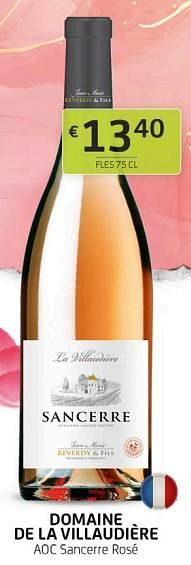 Promoties Domaine de la villaudière aoc sancerre rosé - Rosé wijnen - Geldig van 01/07/2022 tot 14/07/2022 bij BelBev