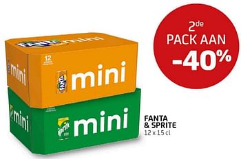 Promoties Fanta + sprite 2de pack aan -40% - Huismerk - BelBev - Geldig van 01/07/2022 tot 14/07/2022 bij BelBev