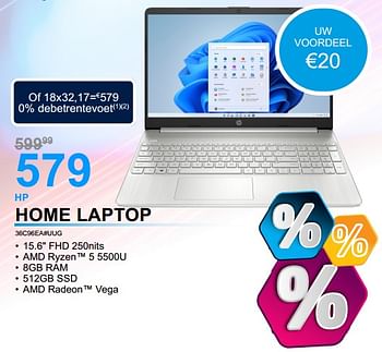 Promotions Hp home laptop 36c96ea#uug - HP - Valide de 01/07/2022 à 31/07/2022 chez Auva