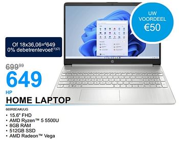 Promotions Hp home laptop 669r8ea#uug - HP - Valide de 01/07/2022 à 31/07/2022 chez Auva