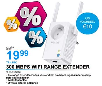 Promoties Tp-link 300 mbps wifi range extender tl-wa865re - TP-LINK - Geldig van 01/07/2022 tot 31/07/2022 bij Auva