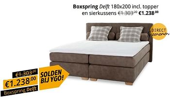 Promoties Boxspring delf - Huismerk - Ygo - Geldig van 01/07/2022 tot 31/07/2022 bij Ygo