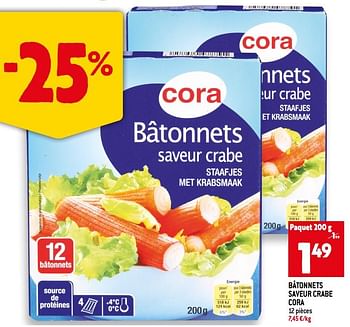Promotions Bâtonnets saveur crabe cora - Produit maison - Match - Valide de 29/06/2022 à 05/07/2022 chez Match