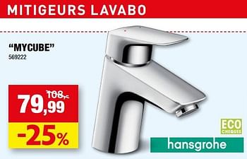 Promotions Mitigeurs lavabo mycube - Hansgrohe - Valide de 29/06/2022 à 10/07/2022 chez Hubo