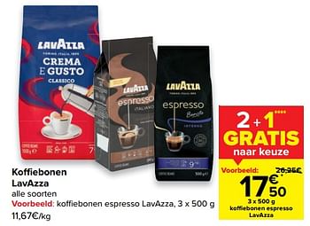 Promoties Koffiebonen espresso lavazza - Lavazza - Geldig van 29/06/2022 tot 11/07/2022 bij Carrefour