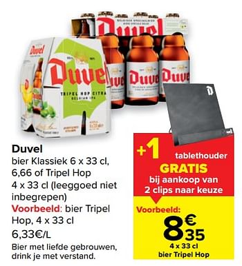Promoties Bier tripel hop - Duvel - Geldig van 29/06/2022 tot 11/07/2022 bij Carrefour