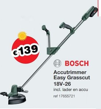 Promoties Bosch accutrimmer easy grasscut 18v-26 - Bosch - Geldig van 04/07/2022 tot 15/08/2022 bij Europoint