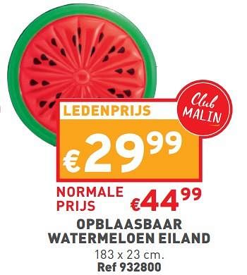 Promoties Opblaasbaar watermeloen eiland - Huismerk - Trafic  - Geldig van 06/07/2022 tot 11/07/2022 bij Trafic