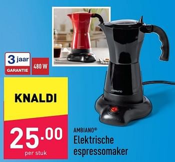 Promoties Ambiano elektrische espressomaker - Ambiano - Geldig van 04/07/2022 tot 15/07/2022 bij Aldi