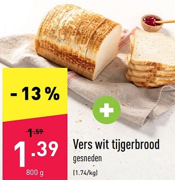 Promoties Vers wit tijgerbrood - Huismerk - Aldi - Geldig van 04/07/2022 tot 09/07/2022 bij Aldi