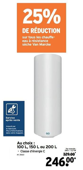 Promoties Des chaudières marcke à résistance sèche - Van Marcke - Geldig van 22/06/2022 tot 19/07/2022 bij Gamma