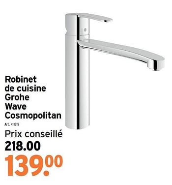 Promoties Robinet de cuisine grohe wave cosmopolitan - Grohe - Geldig van 22/06/2022 tot 19/07/2022 bij Gamma