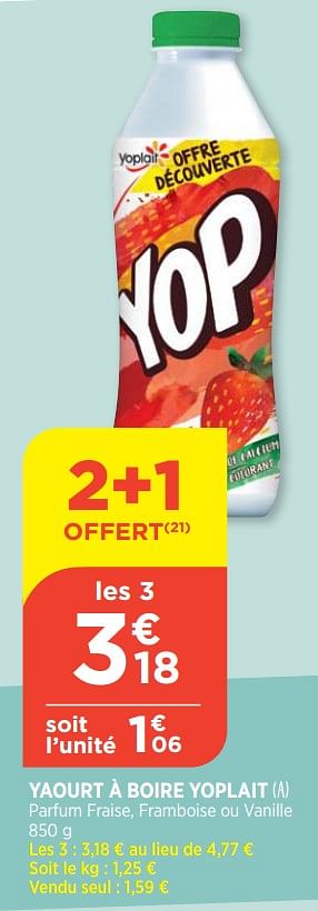 Promotions Yaourt à boire yoplait - Yoplait - Valide de 29/06/2022 à 04/07/2022 chez Atac