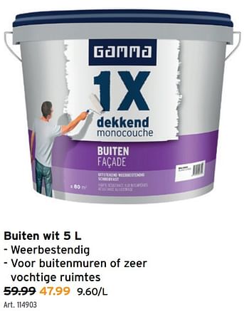 Promoties Buiten wit - Gamma - Geldig van 29/06/2022 tot 02/07/2022 bij Gamma