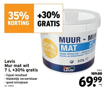 Promoties Levis mur mat wit - Levis - Geldig van 29/06/2022 tot 02/07/2022 bij Gamma