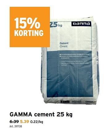 Promoties Gamma cement - Gamma - Geldig van 29/06/2022 tot 02/07/2022 bij Gamma