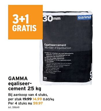Promoties Gamma egaliseercement - Gamma - Geldig van 29/06/2022 tot 02/07/2022 bij Gamma