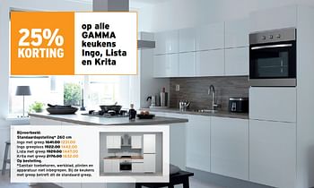 Promotions Gamma keukens standaardopstelling ingo met greep - Gamma - Valide de 29/06/2022 à 02/07/2022 chez Gamma