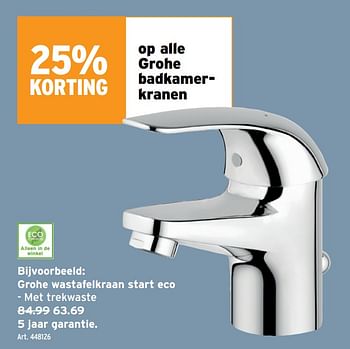 Promoties Grohe wastafelkraan start eco - Grohe - Geldig van 29/06/2022 tot 02/07/2022 bij Gamma