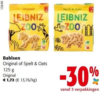 Promoties Bahlsen original - Bahlsen - Geldig van 29/06/2022 tot 12/07/2022 bij Colruyt
