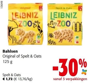 Promoties Bahlsen spelt + oats - Bahlsen - Geldig van 29/06/2022 tot 12/07/2022 bij Colruyt
