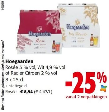Promoties Hoegaarden rosée - Hoegaarden - Geldig van 29/06/2022 tot 12/07/2022 bij Colruyt