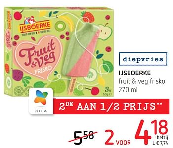 Promoties Ijsboerke fruit + veg frisko - Ijsboerke - Geldig van 30/06/2022 tot 13/07/2022 bij Spar (Colruytgroup)