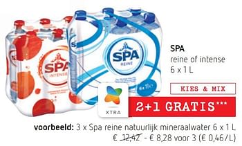 Promotions Spa reine natuurlijk mineraalwater - Spa - Valide de 30/06/2022 à 13/07/2022 chez Spar (Colruytgroup)