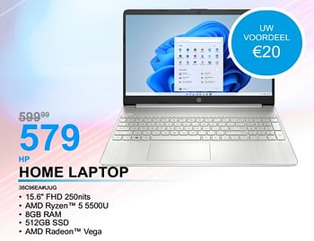 Promoties Hp home laptop 36c96ea#uug - HP - Geldig van 01/07/2022 tot 31/07/2022 bij Beecom