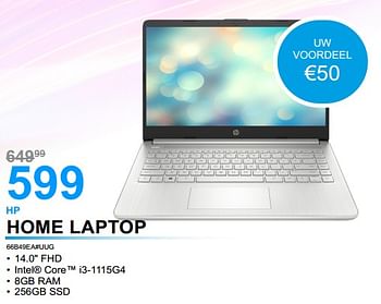 Promoties Hp home laptop 66b49ea#uug - HP - Geldig van 01/07/2022 tot 31/07/2022 bij Beecom