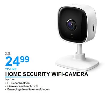 Promotions Tp-link home security wifi-camera tapo c100 - TP-LINK - Valide de 01/07/2022 à 31/07/2022 chez Beecom