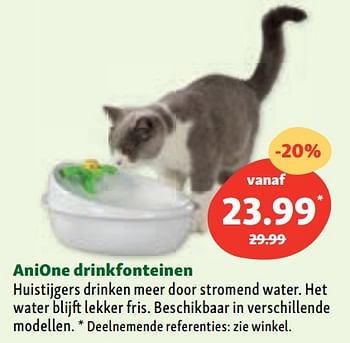 Promoties Anione drinkfonteinen - Anione - Geldig van 06/07/2022 tot 13/07/2022 bij Maxi Zoo