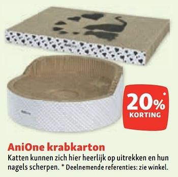 Promotions Anione krabkarton 20% korting - Anione - Valide de 06/07/2022 à 13/07/2022 chez Maxi Zoo
