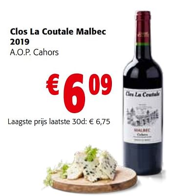 Promoties Clos la coutale malbec 2019 a.o.p. cahors - Rode wijnen - Geldig van 29/06/2022 tot 12/07/2022 bij Colruyt