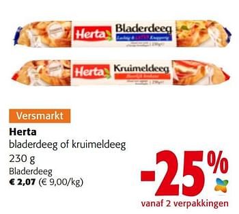 Promoties Herta bladerdeeg - Herta - Geldig van 29/06/2022 tot 12/07/2022 bij Colruyt