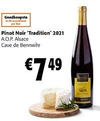 Pinot noir tradition 2021 a.o.p. alsace cave de bennwihr-Rode wijnen