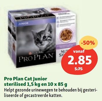 Promotions Pro plan cat junior sterilised - Purina - Valide de 06/07/2022 à 13/07/2022 chez Maxi Zoo