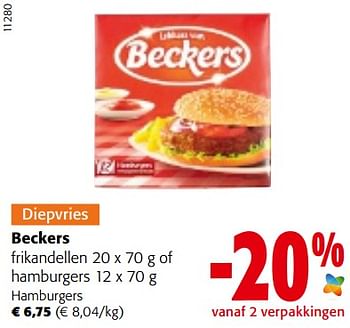 Promoties Beckers hamburgers - Beckers - Geldig van 29/06/2022 tot 12/07/2022 bij Colruyt