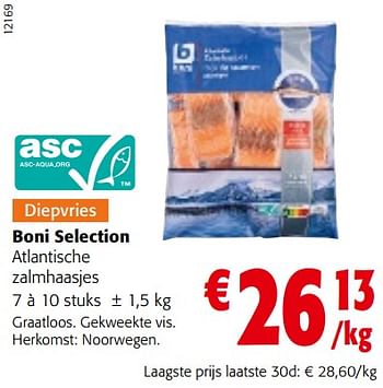 Promoties Boni selection atlantische zalmhaasjes - Boni - Geldig van 29/06/2022 tot 12/07/2022 bij Colruyt