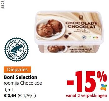 Promoties Boni selection roomijs chocolade - Boni - Geldig van 29/06/2022 tot 12/07/2022 bij Colruyt